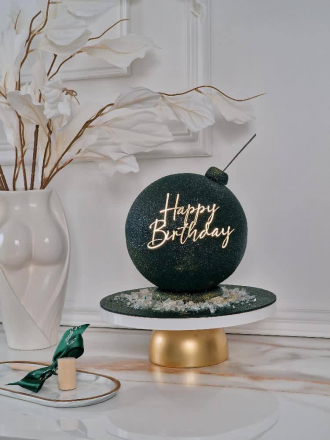 № 1 Mirror element Topper (Топпер для торта happy birthday)  