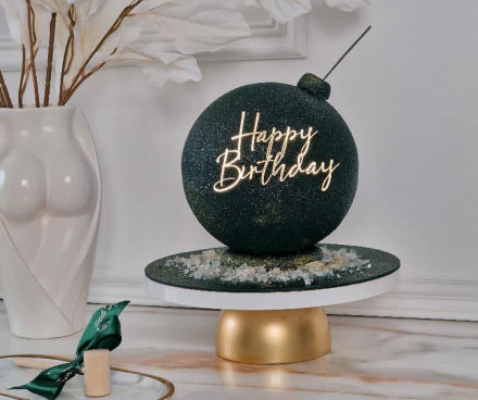 № 1 Mirror element Topper (Топпер для торта happy birthday)  