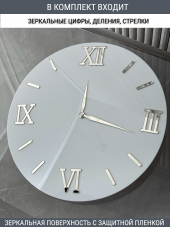 Набор для часов цифры стрелки деления серебро (комп 202,223,230,ЗАГЛУШКА,серебро)