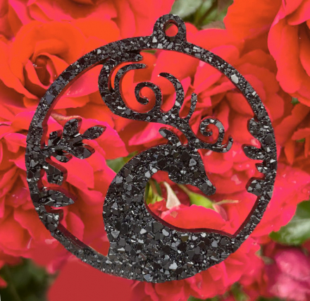 №205 Молд Рождественский Олень в шарике (Crystal)  1