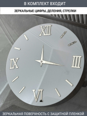 Набор для часов цифры стрелки деления серебро (комп 205,223,230,ЗАГЛУШКА,серебро)