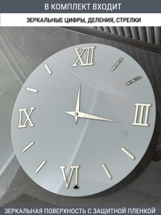 Набор для часов цифры стрелки деления серебро (комп 205,223,230,ЗАГЛУШКА,серебро)