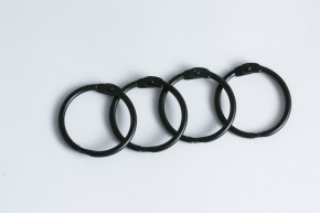 №9 Кольца для блокнотов цвет Черный 4 шт ( диаметр 20 мм)  