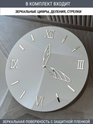 Набор для часов цифры стрелки деления серебро (комп 201,220,231,ЗАГЛУШКА,серебро)