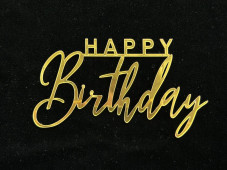 №8 Mirror element Topper (Топпер для торта happy birthday) 