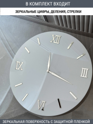 Набор для часов цифры стрелки деления серебро (комп 202,220,231,ЗАГЛУШКА,серебро)