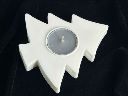 Молд №198  Елка (подсвечник) матовая для гипса 