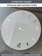 Набор для часов цифры стрелки деления серебро (комп 204,220,231,ЗАГЛУШКА,серебро)