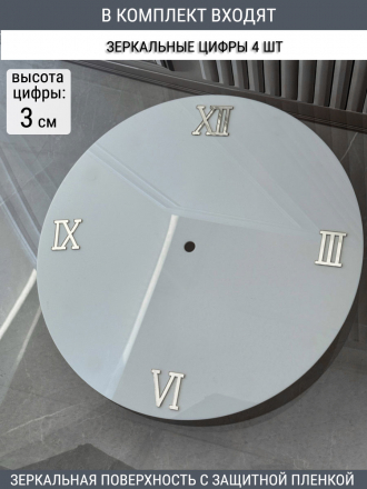 Набор для часов цифры стрелки деления серебро (комп 201,221,231,ЗАГЛУШКА,серебро)