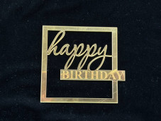 №3 Mirror element Topper (Топпер happy birthday в квадрате)