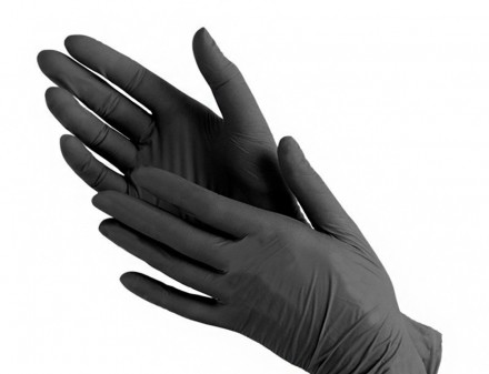 Перчатки черные нитриловые 5 пар
