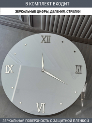 Набор для часов цифры стрелки деления серебро (комп 202,222,231,ЗАГЛУШКА,серебро)
