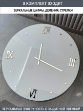 Набор для часов цифры стрелки деления серебро (комп 203,222,231,ЗАГЛУШКА,серебро)