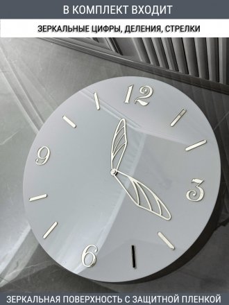 Набор для часов цифры стрелки деления серебро (комп 201,223,233,ЗАГЛУШКА,серебро)