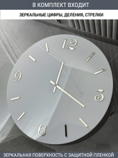 Набор для часов цифры стрелки деления серебро (комп 203,223,233,ЗАГЛУШКА,серебро)