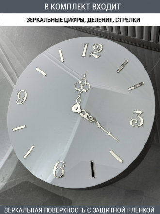 Набор для часов цифры стрелки деления серебро (комп 204,223,233,ЗАГЛУШКА,серебро)