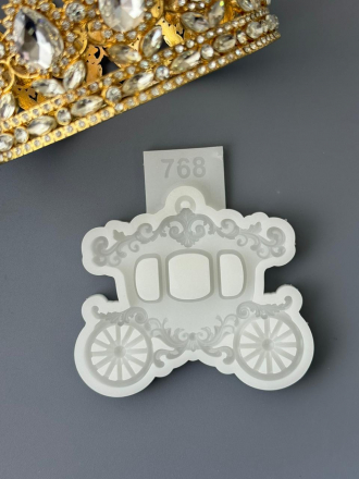 №768 Молд Карета с вензелями объёмная 