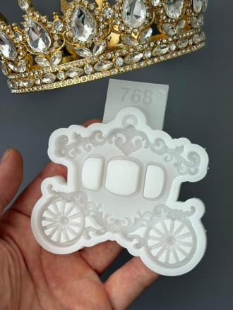 №768 Молд Карета с вензелями объёмная 