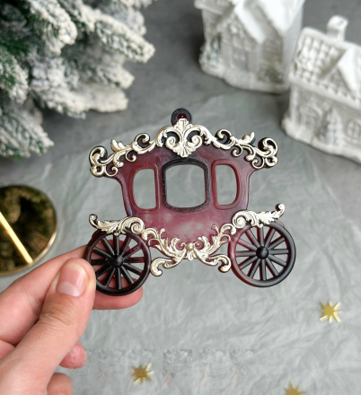 №768 Молд Карета с вензелями объёмная 