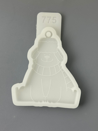 Молд  №775 Медведь в шапке ушанке 