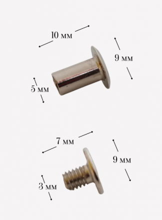 Винт для молда зеркало (Комплект: Гильза 1шт и винт 1шт)